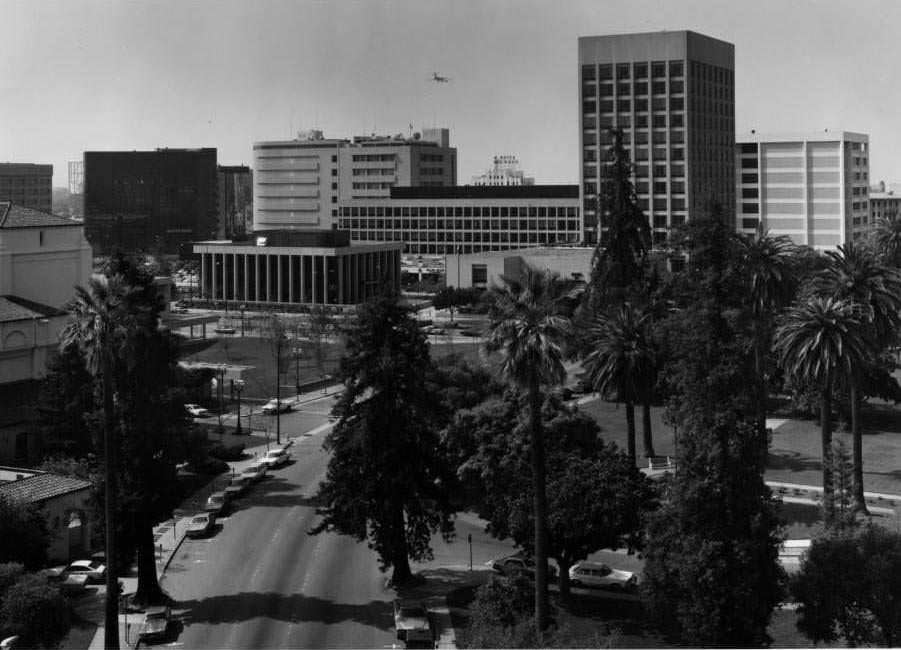 #130 Plaza Park and downtown San Jose, 1975