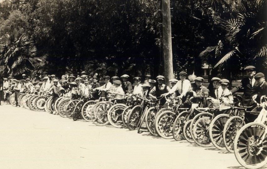 #1 Group portrait of cyclists, San Jose Bicycle Day, May 5 ,1923