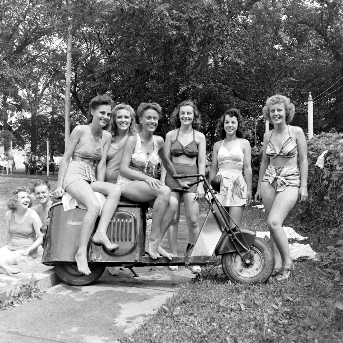 #5 Scooter enthusiasts in Nebraska, 1945.