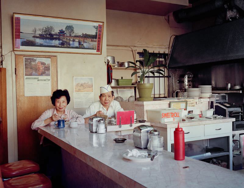 #19 Helen and her husband, Chester, at the Helen Cafe, 486 6th Street, 1980