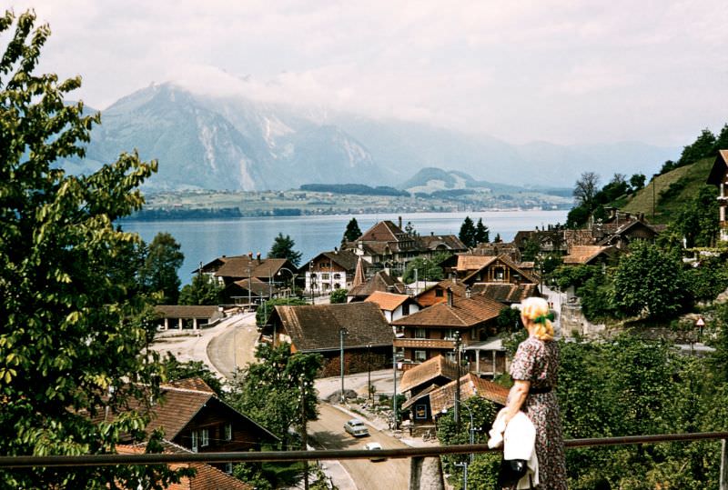 #45 View from Guntenstutz across Thunersee (Lake Thun) towards Spiez, Gunten, Switzerland