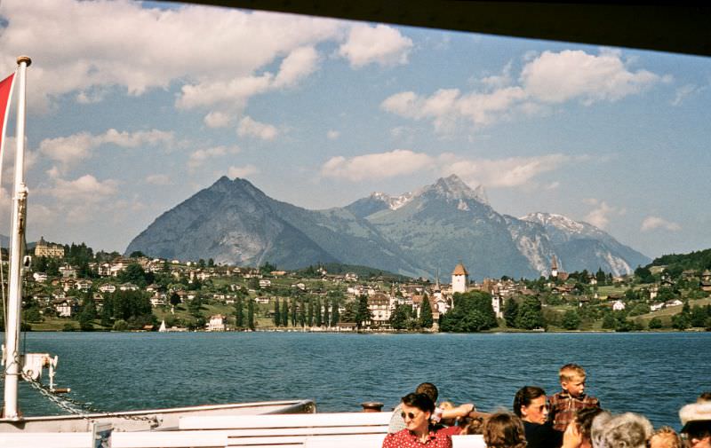 #50 View from the Thunersee about 200 meters from the wharf at Spiez, Switzerland