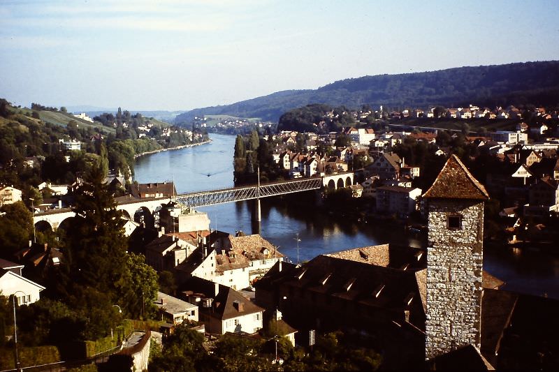 #30 Schaffhausen. View from Munot with river Rhine, 1979