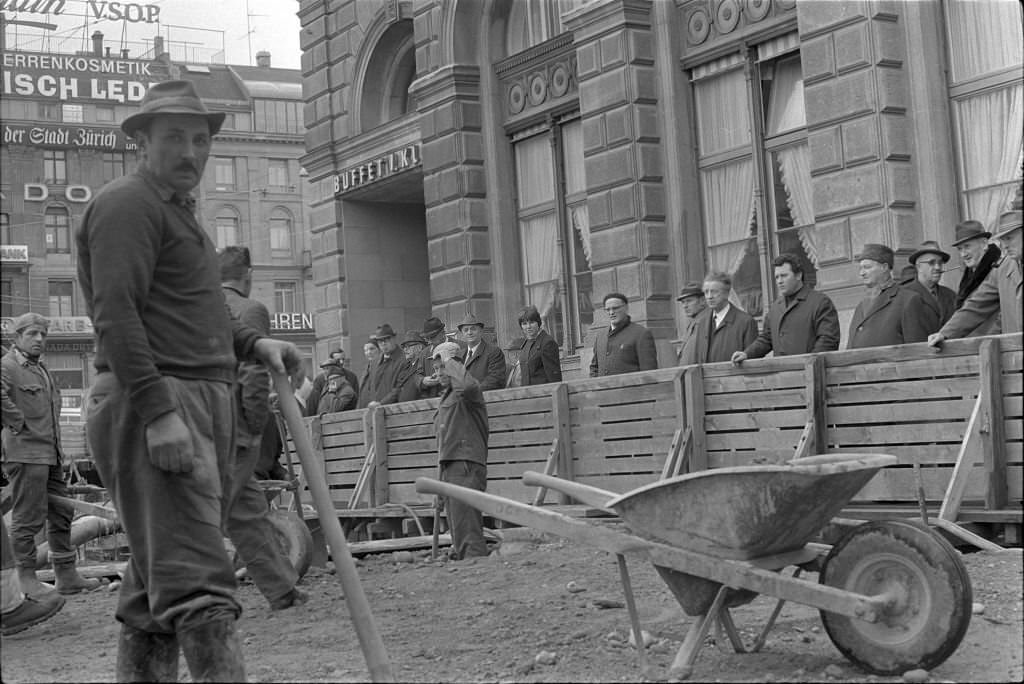 #45 Building site near main station Zurich, 1970