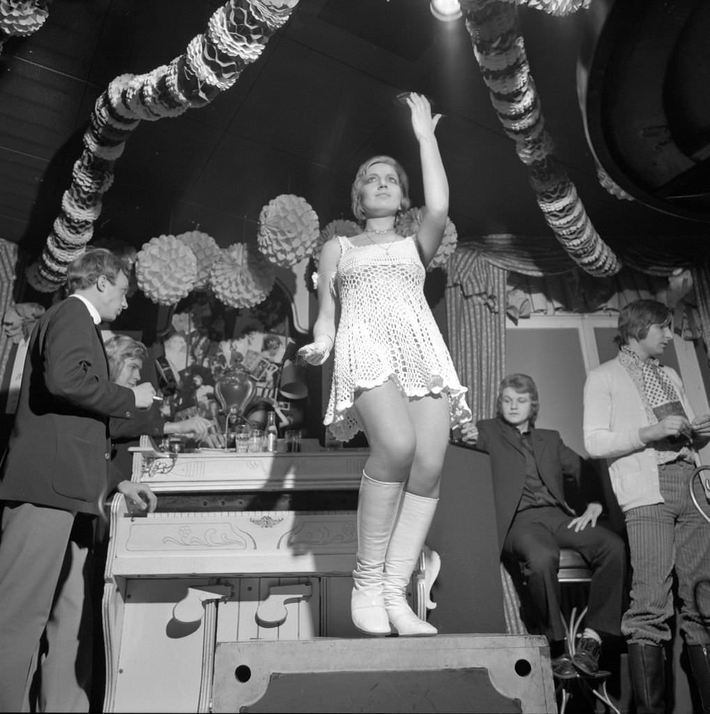 #79 Gogo girl dances at carnival, Eastern part of Switzerland, 1970