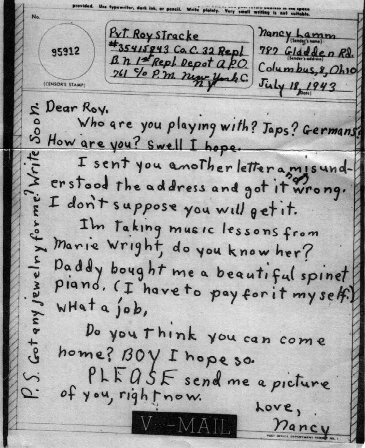 #12 A V-Mail letter.