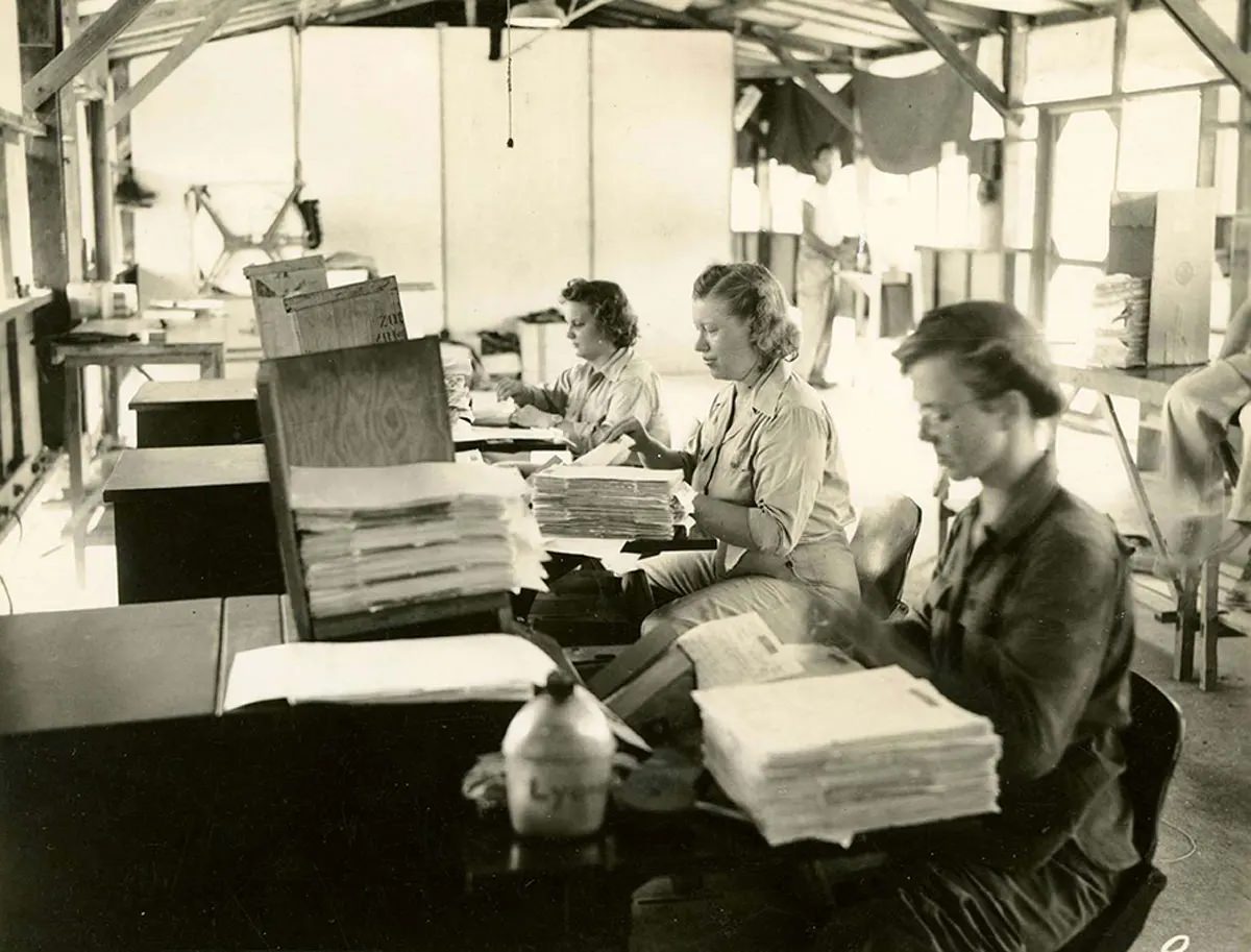 #14 The recording operation, using Recordak machines.