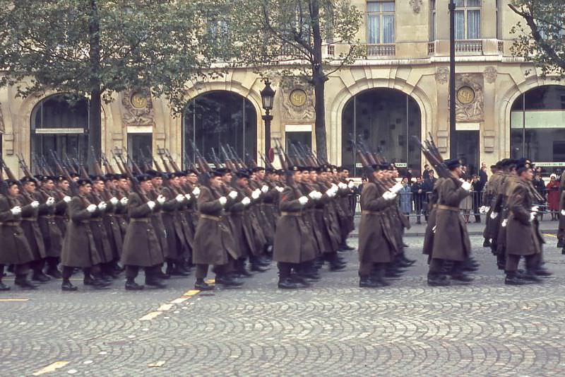 #105 Armistice parade on Champs-Élysées, Paris, 1967