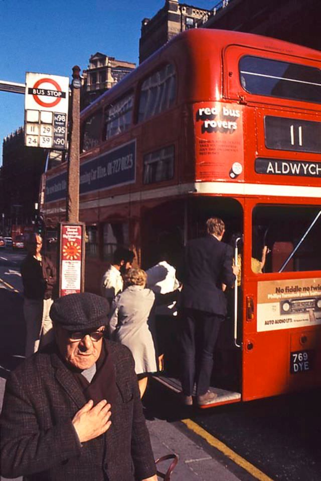 #106 Double-decker bus on route # 11, 1970s