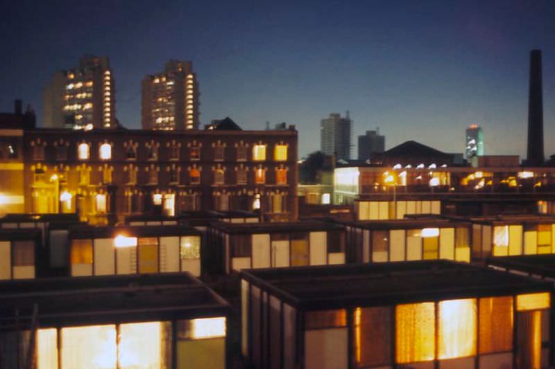 #108 Night view from the London Park Hotel, 1970s