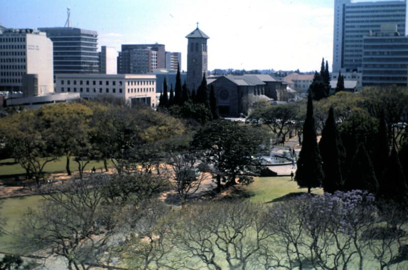 #22 Cecil Square from Meikles Hotel, Salisbury, Rhodesia (now Harare, Zimbabwe)