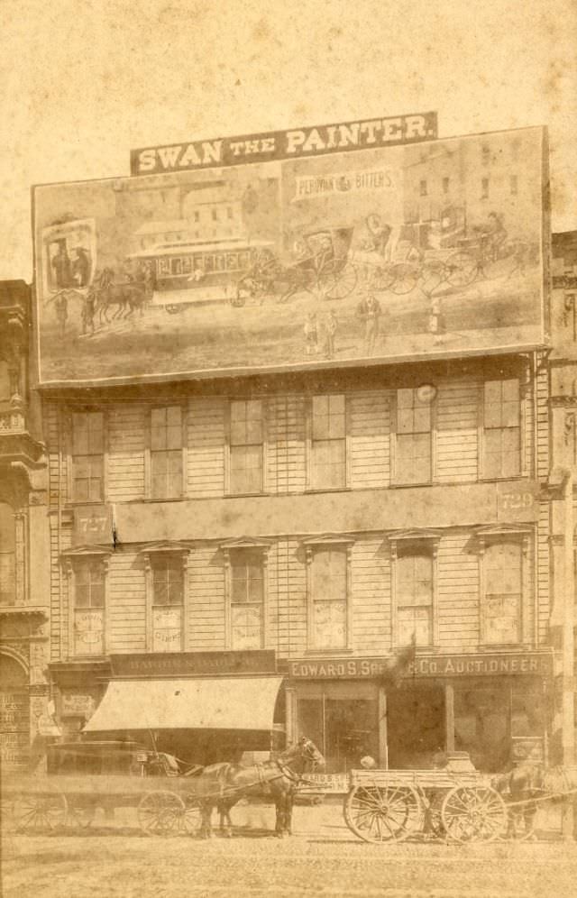#1 Exterior of Hardie & Darling store and auctioneer store, 1860s