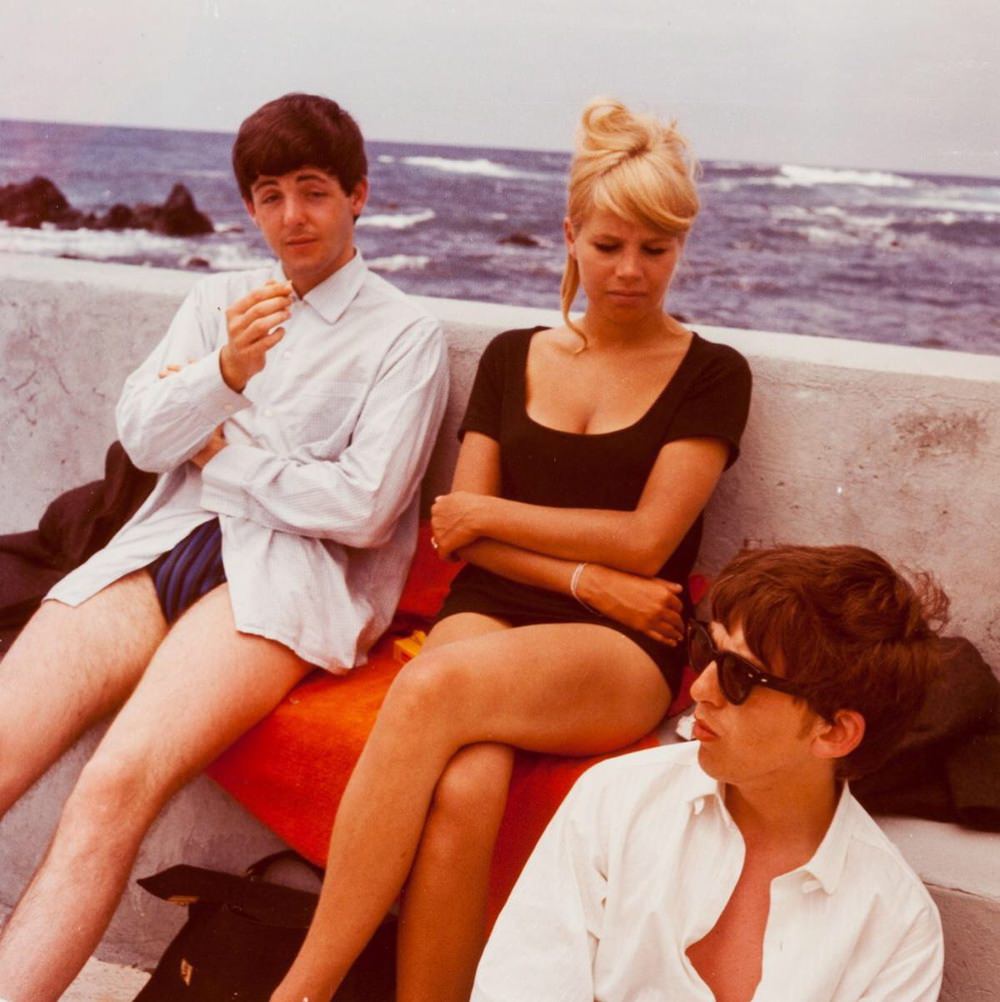 #7 George Harrison, Paul McCartney and Astrid Kirchherr in Tenerife, April 1963.
