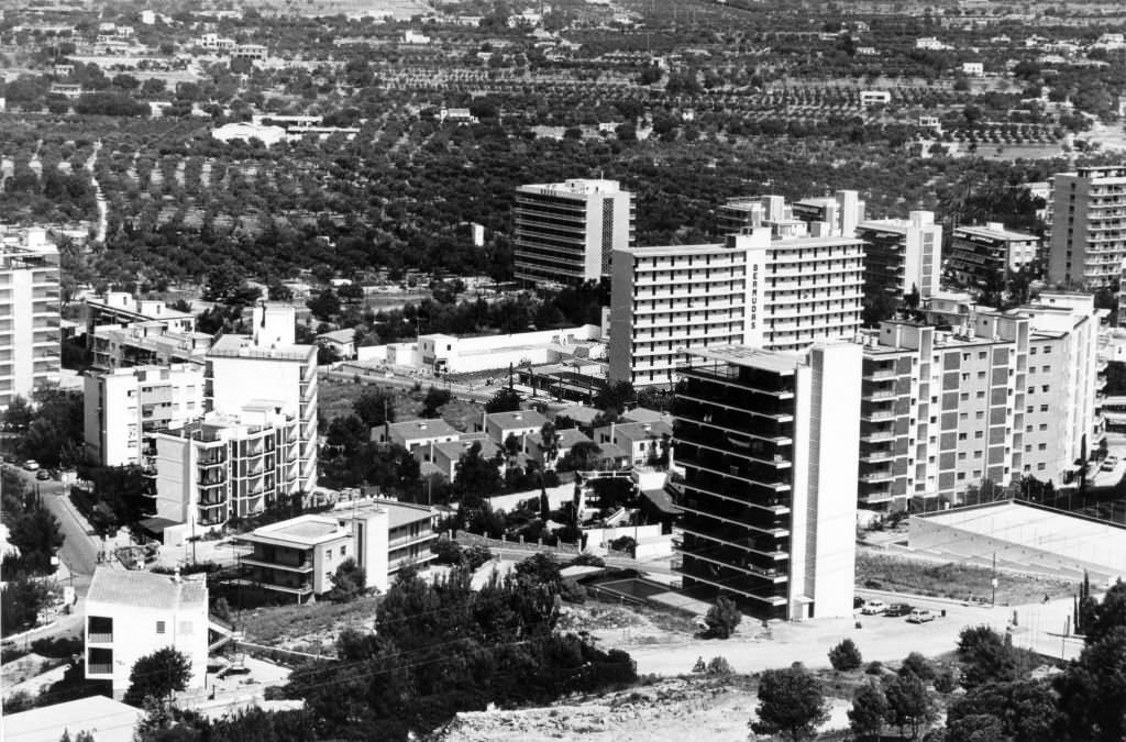 #42 Some of the new high rise holiday hotels at Benidorm, 1960s