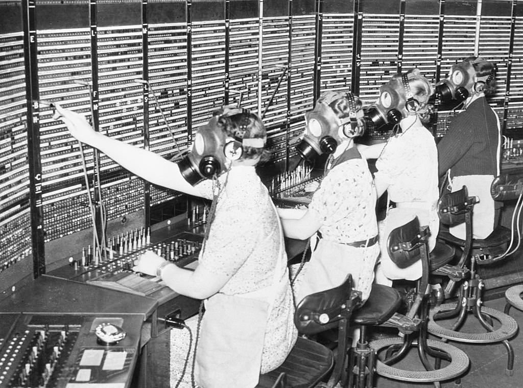 #37 British “Hello-girls” ready to “carry on” In case of an air-raid, England will expect every telephone operator to do her duty, 1939