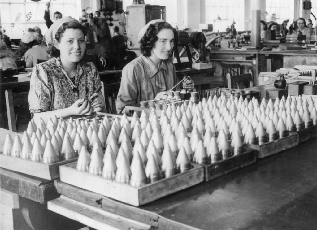 #59 January 1941: Women factory workers during World War II.