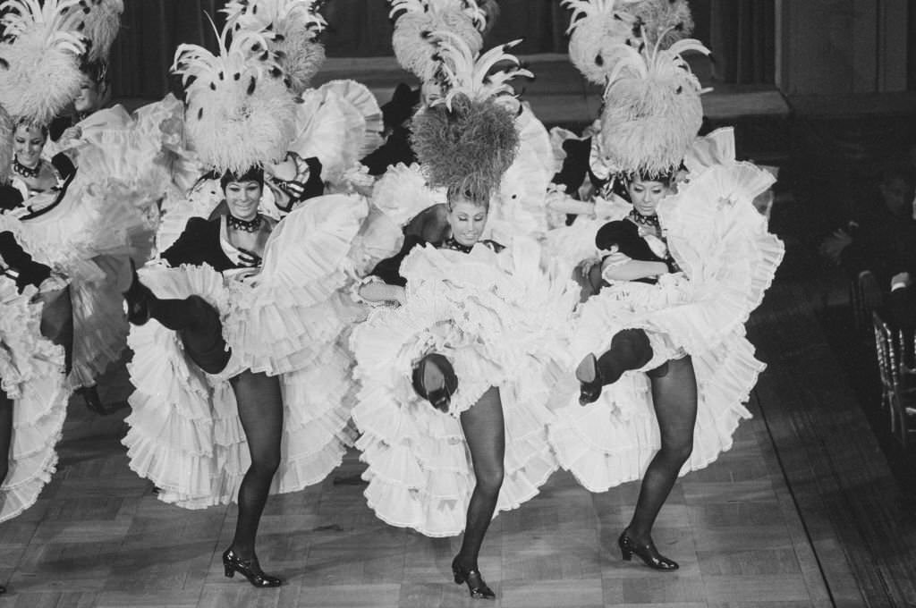 #33 The famous ‘French cancan’ on the stage of the ‘Bal Tabarin’ before its final closing, in Paris, 1966