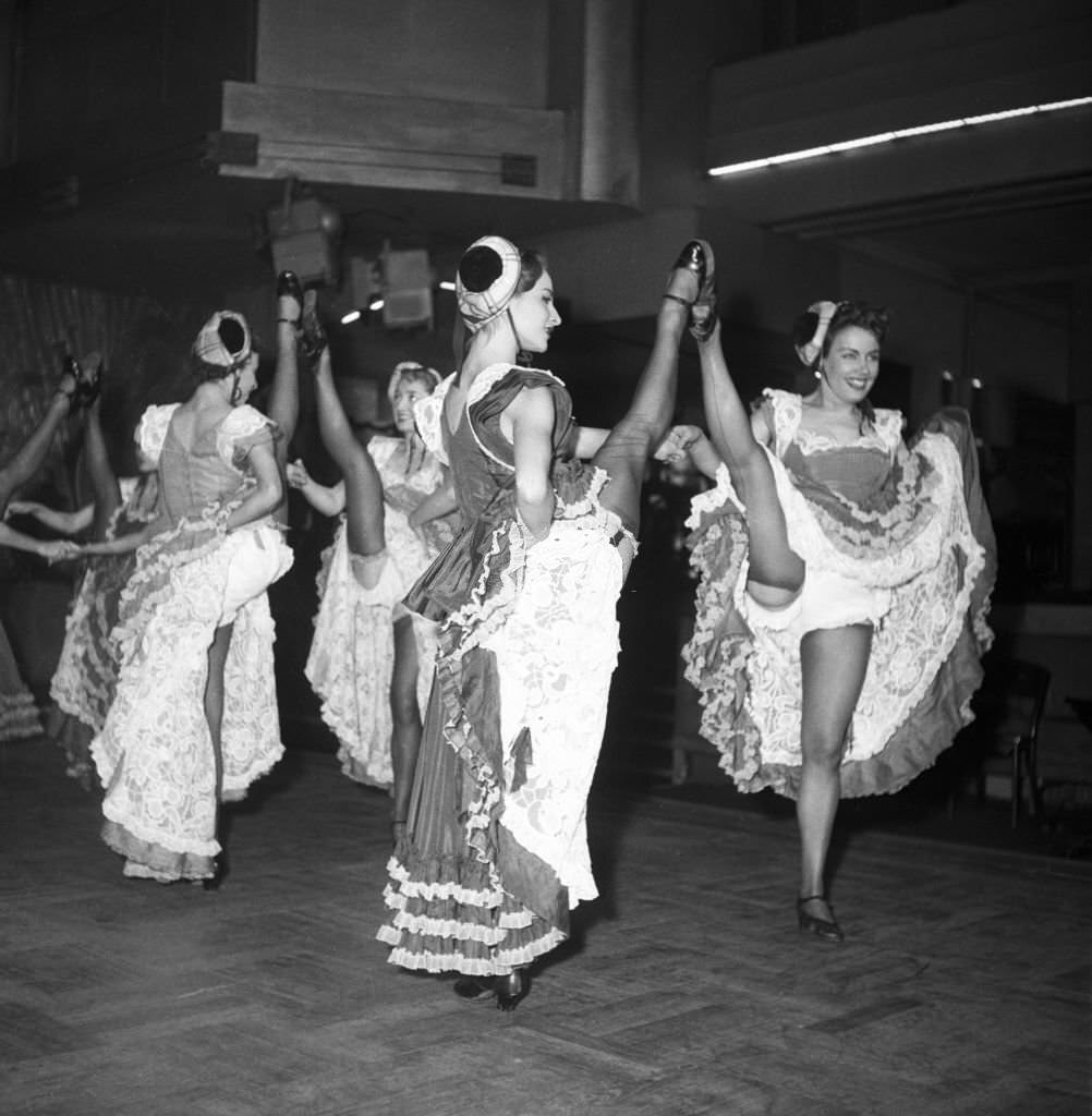 #71 French cancan dancers at the ‘Bal Tabarin’ in London, 1953