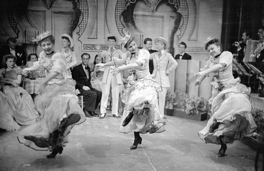 #77 One of France’s most famous revue dance-teams, the Ballet Avila comes from Paris to Alexandra Palace in London, 1948