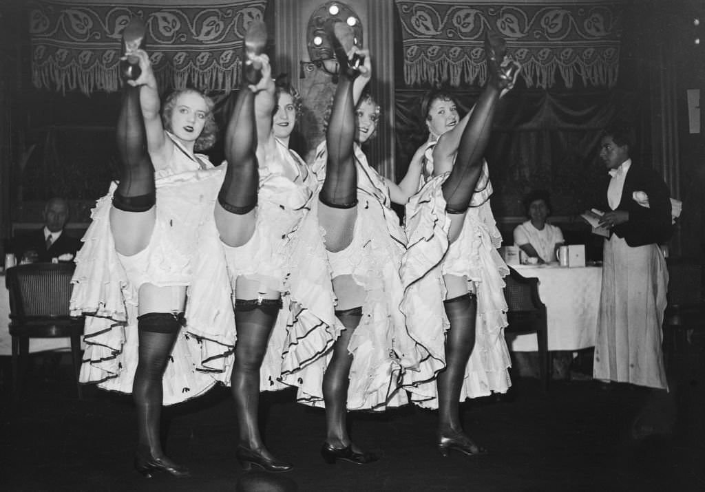 #14 French cancan dancers at Henry’s restaurant in Paris, 1935