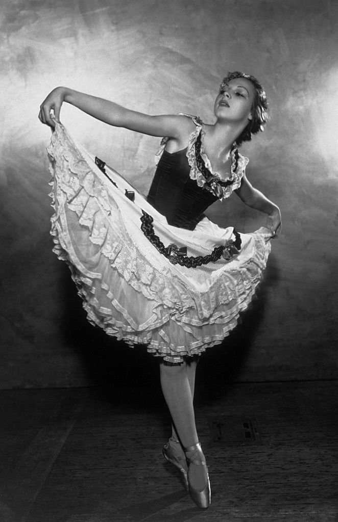 #87 A Russian ballet dancer, as the can-can dancer in Leonid Massine’s ballet ‘La Boutique Fantasque’, at Covent Garden, London, 1934