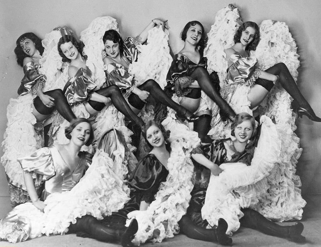 #16 Dancers of the Dayelma Ballet dancing Cancan (April program), 1931