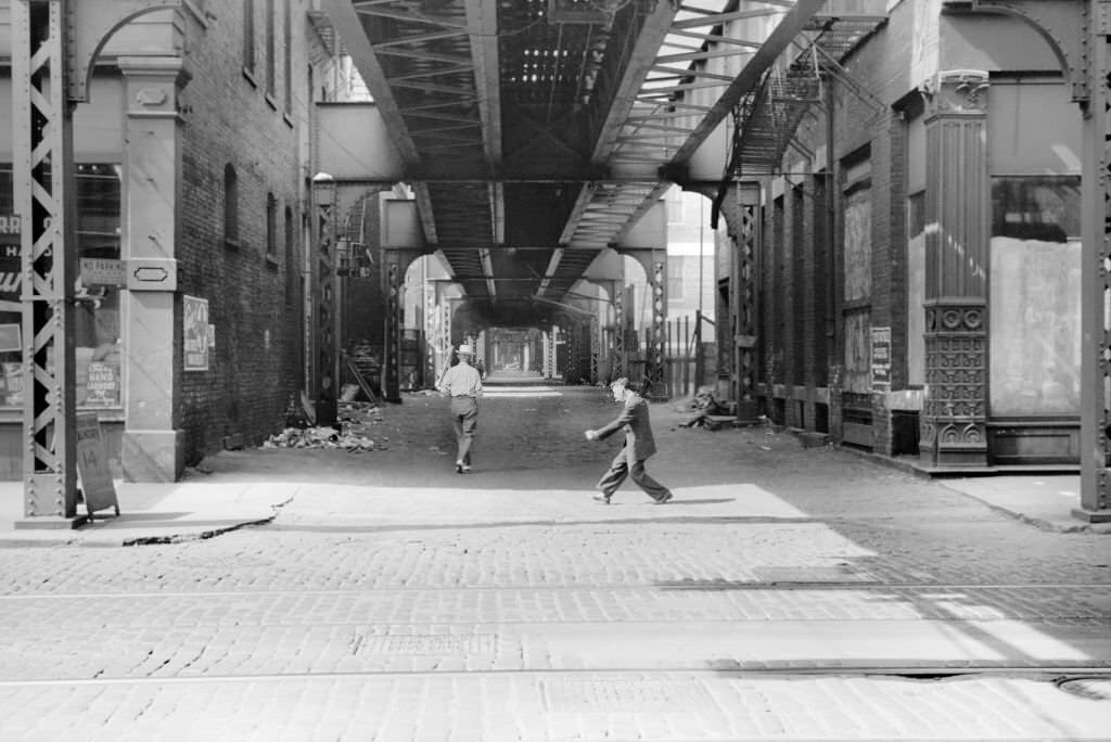 #19 Alley and Elevated Train Tracks, Chicago, Illinois, July 1941