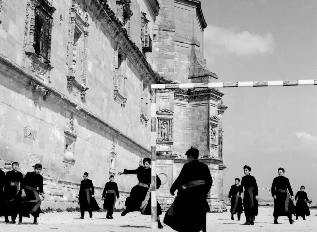 #21 Seminarians playing soccer at the Monastery of Uclés, Cuenca, 1965.
