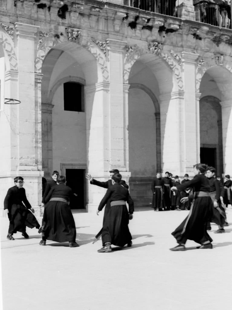 #23 Seminarians playing soccer at the Monastery of Uclés, Cuenca, 1965.