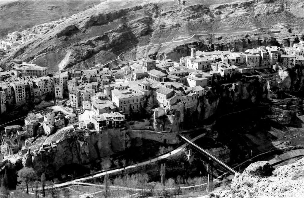 #24 Bridge over the Jucar river and hanging houses of Cuenca, Spain, 1965.