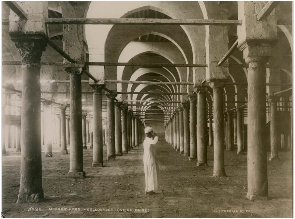 #103 Interior of Mosque of Amr ibn al-As, Cairo, 1910s