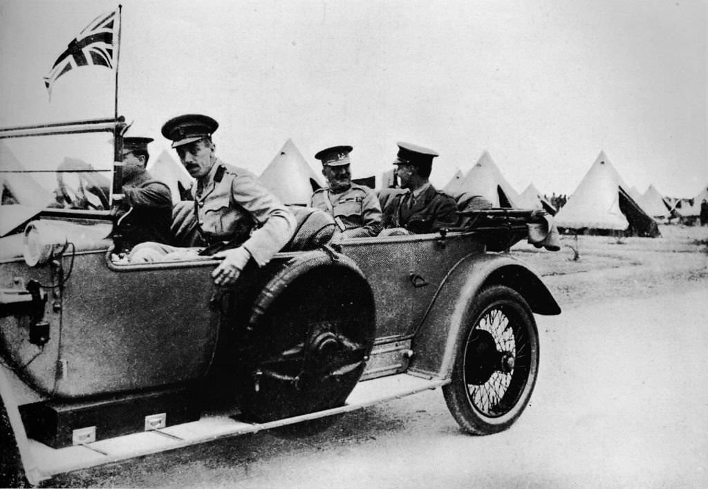 #46 General Sir John Maxwell Commander Of Egyptian Troops Motoring Through One Of The Camps 1915