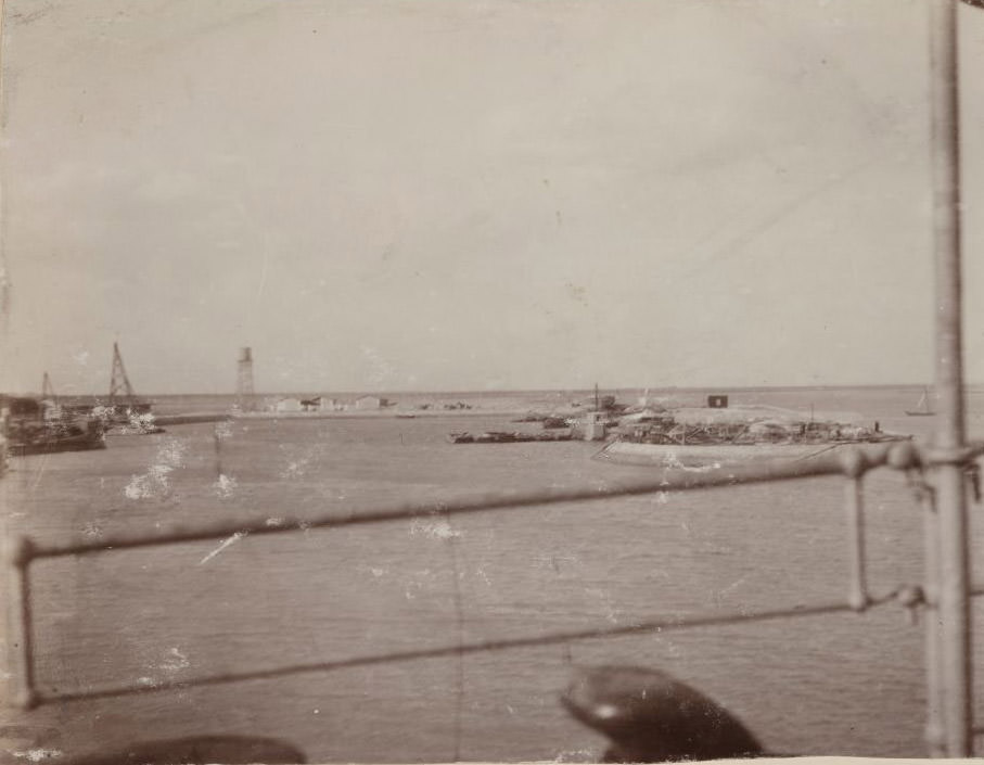#64 Suez, from the deck of a ship, 1910