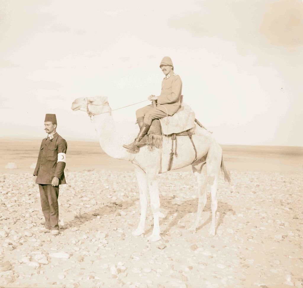 #78 Turk officers & camel in Sinai campaign, 1917