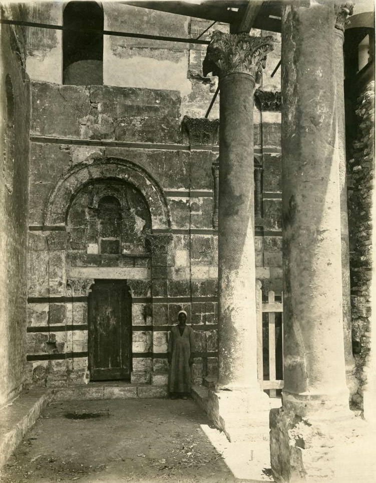 #87 Columns and entrance, Red Convent (Deir al-Ahmar), Egypt, 1912.