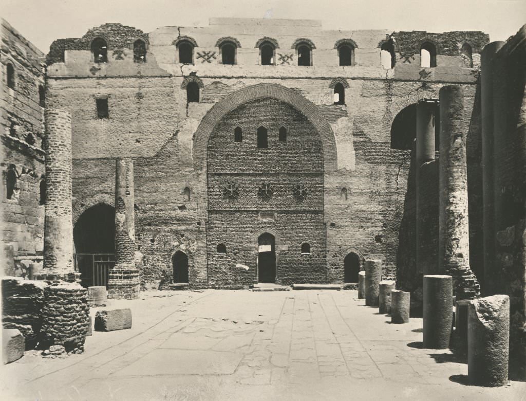 #91 Facade of the sanctuary, White Monastery (Deir-el-Abyad), near Sohag, Egypt, 1912.