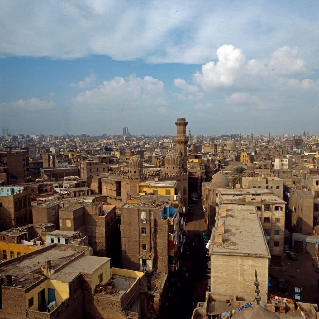 #112 View to the old city of Cairo, Egypt, late 1970s.