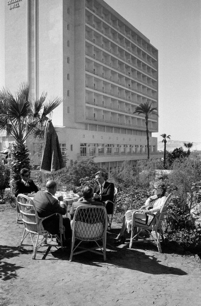 #115 Baron Edouard-Jean Empain, in the center, with his mother on the right, Aswan, 1979