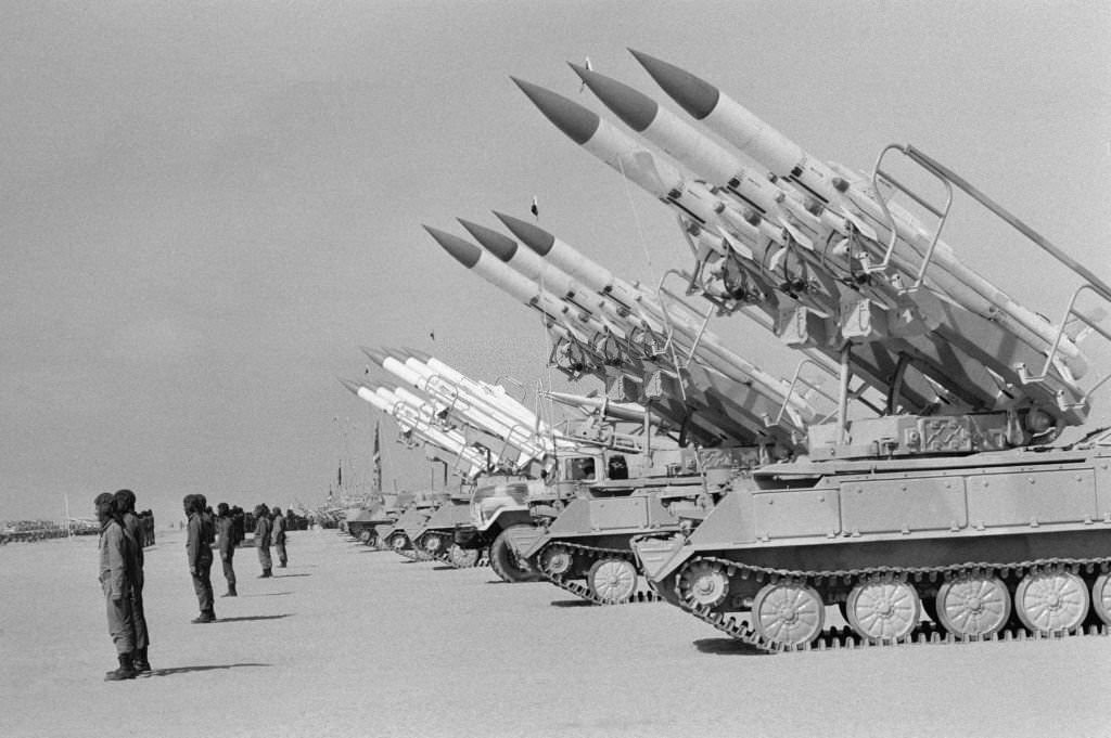 #130 Multiple rocket launchers during the military parade in commemoration of the Yom Kippur War, Cairo, 1978