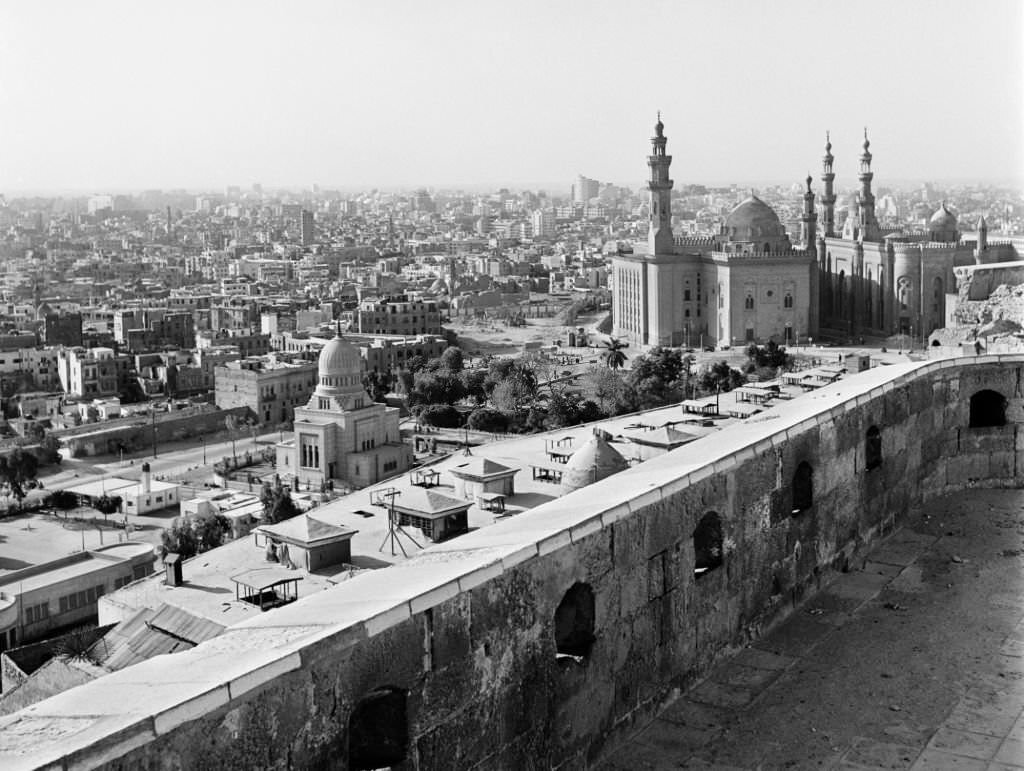 #178 View of city and Mohammed Ali Mosque from the Cairo, 1970s