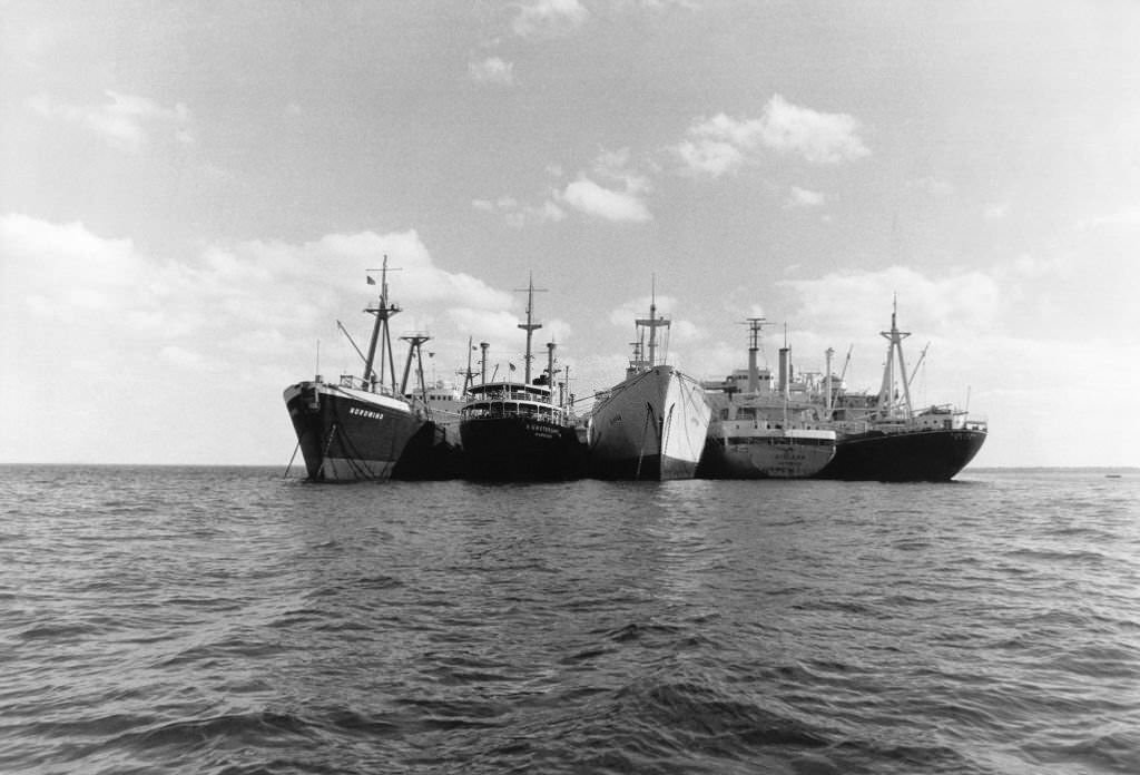 #29 Cargo ships stranded in the Suez Canal in 1974