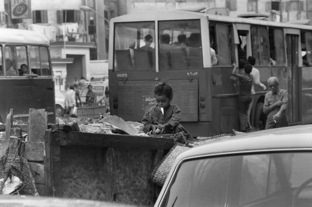 #93 Child collecting rubbish in Cairo, May 1979.