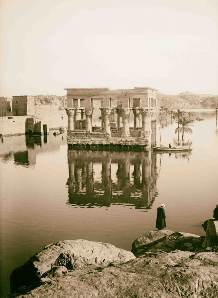 #123 Assuan and Philae. Kiosk at Philae, looking N. 1900, Egypt