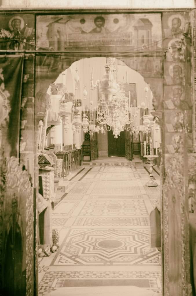 #175 Interior of the church seen from the apse [Monastery of St. Catherine] in Sinai, Egypt, 1900.