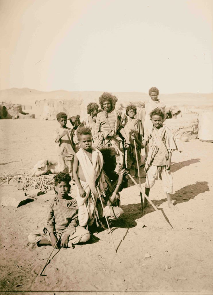 #207 Group of Bisharin men, Egypt, 1900s