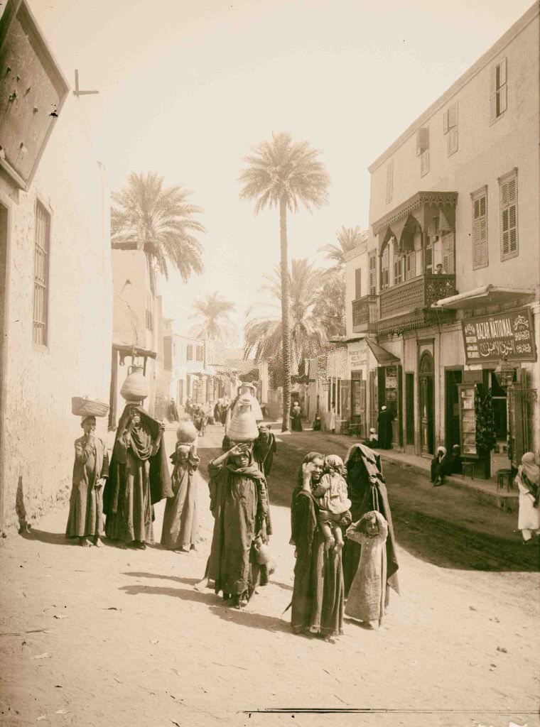 #223 Street scene in Luxor, 1900