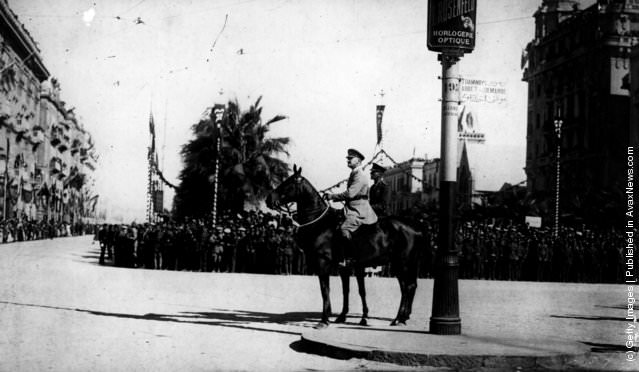 #249 General Edmund Henry Hynman Allenby (1861 – 1936), High Commisioner in Egypt from 1919–1925, taking the salute in Cairo.