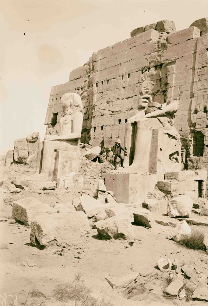 #41 Statues of kings behind 8th pylon, Egypt, 1900.