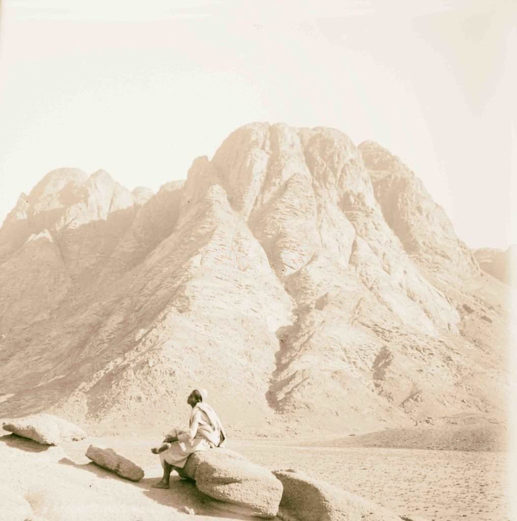 #82 Near view of Mount Sinai, Egypt, 1900.