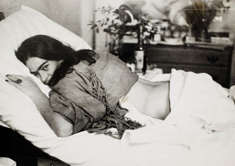 #14 Frida Kahlo lying on her stomach, 1946.